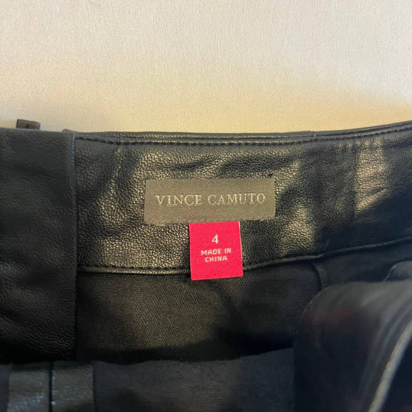 Vince Camuto Black A-line Faux Leather Skirt 4 - Picture 4 of 9
